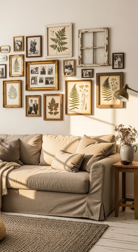 Vintage farmhouse gallery wall