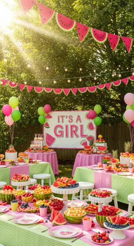 Watermelon baby shower theme