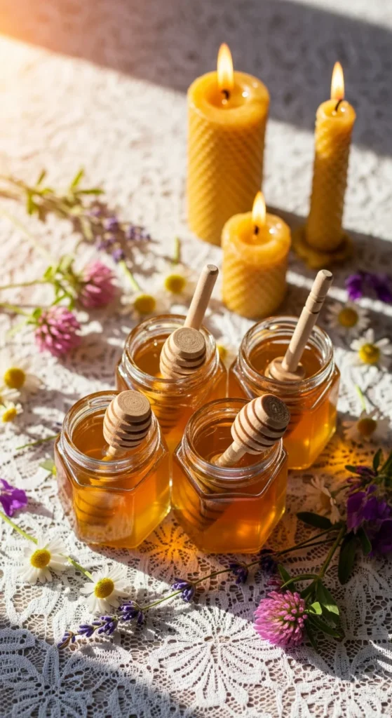 Wedding honey jar favors