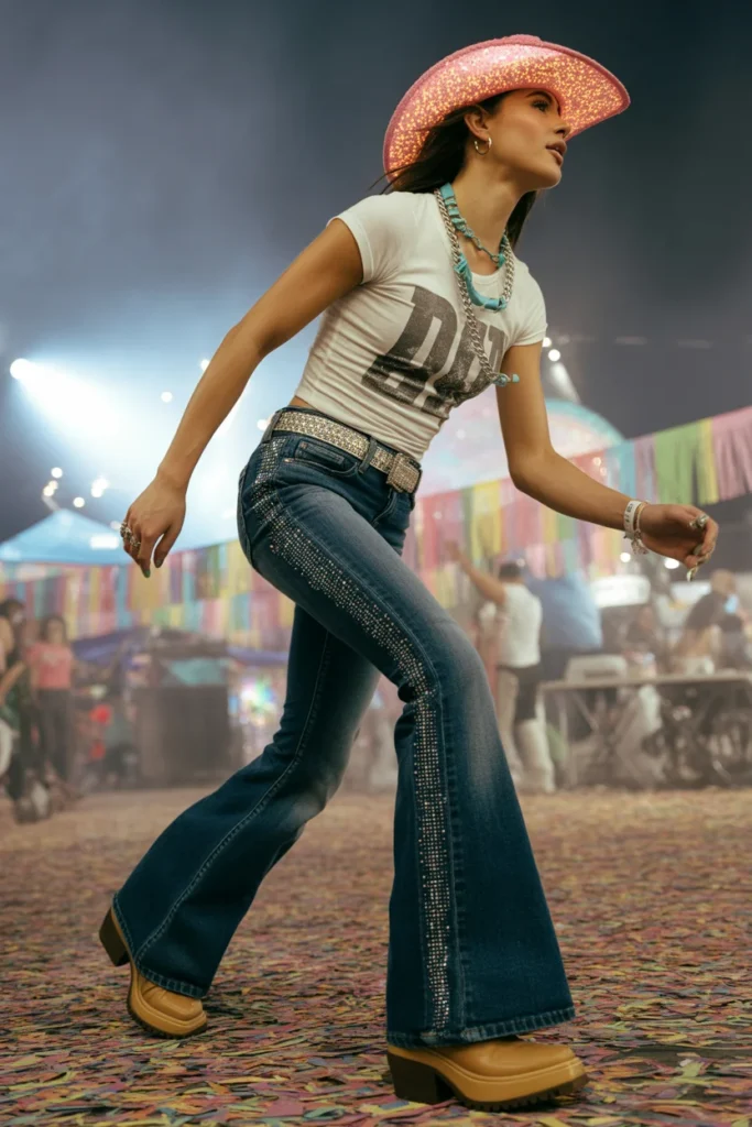 Western glam maximalist outfit