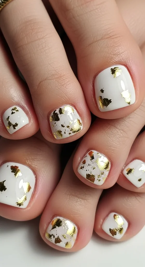 White gold foil toes