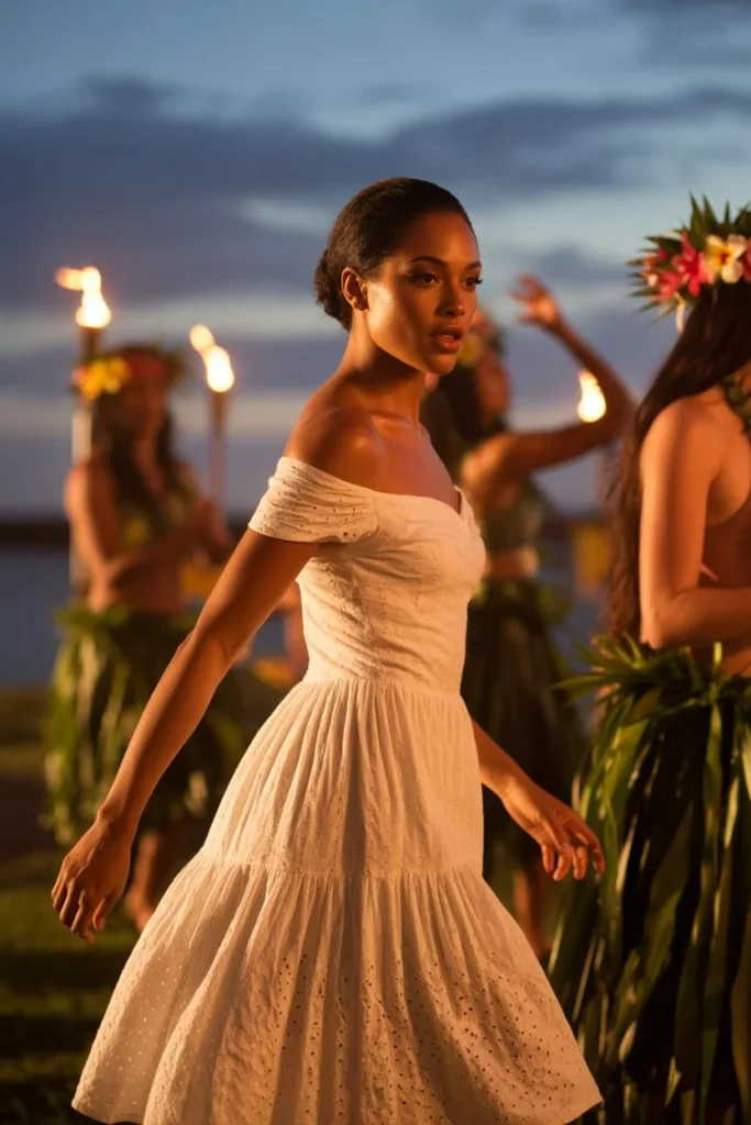 White luau dress melanin