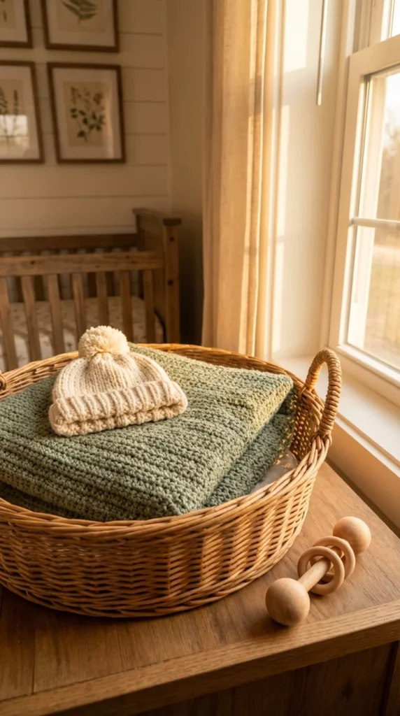 crochet baby blanket gift basket