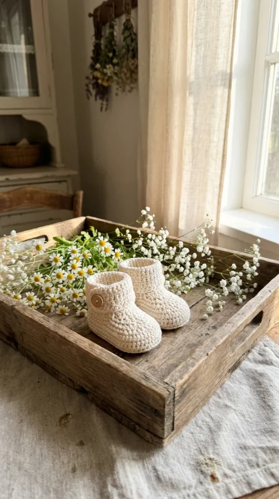 crochet baby booties newborn gift