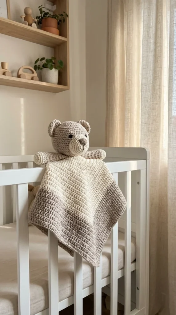 crochet baby lovey security blanket