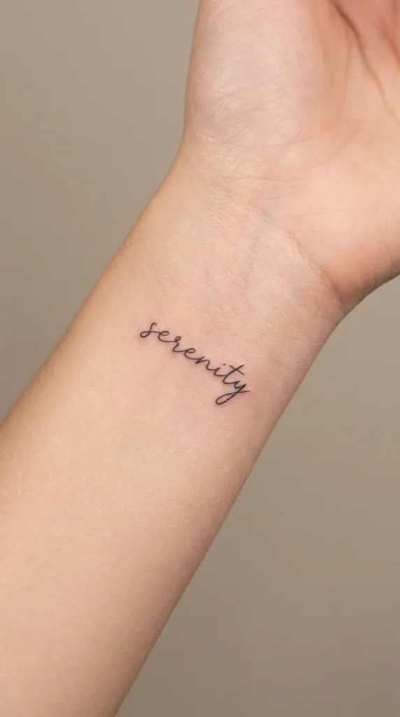 fine line script filler tattoo