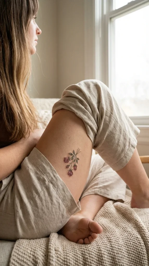 micro floral bud filler tattoo