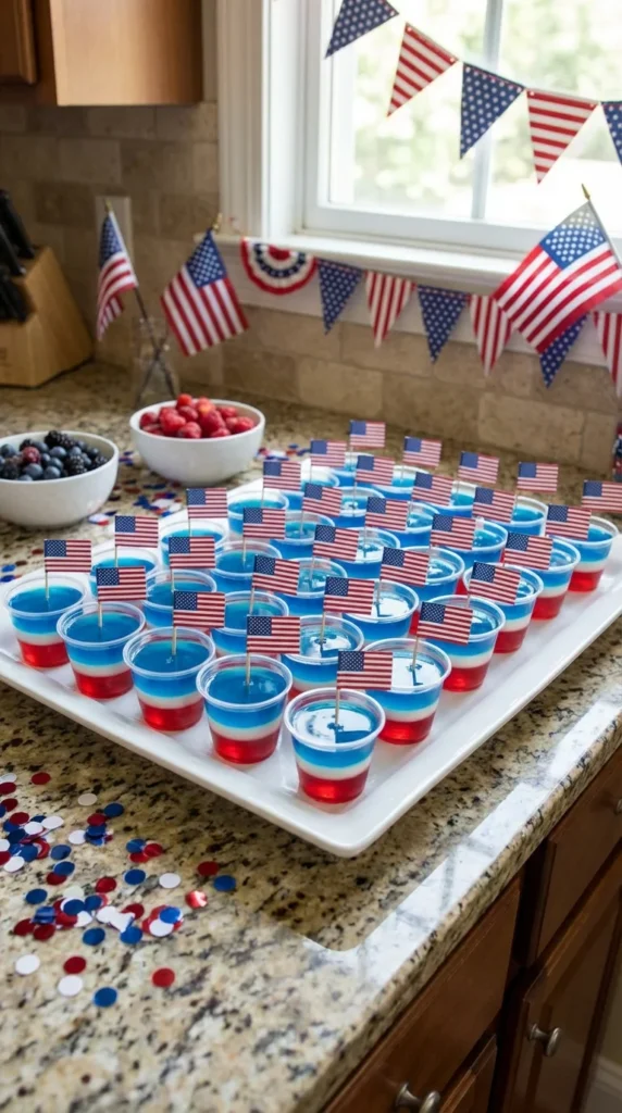 4th July layered jello shots