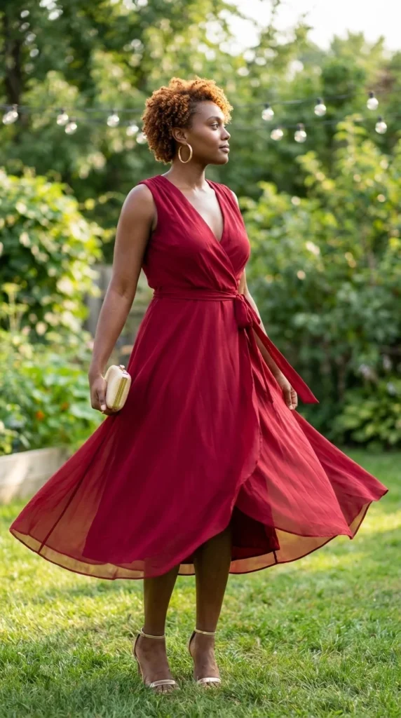 4th of July red dress Black woman