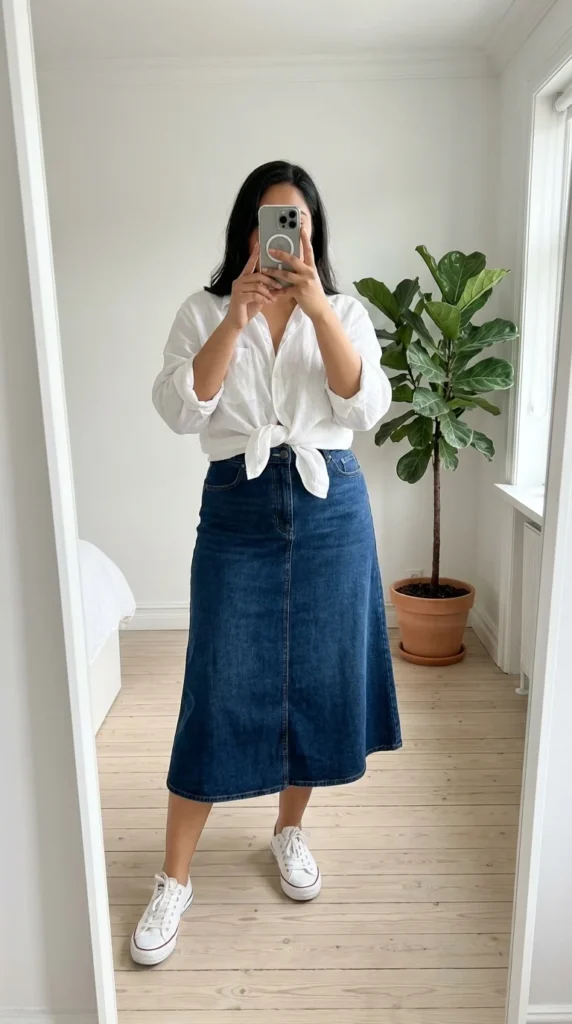 A-line skirt plus size casual