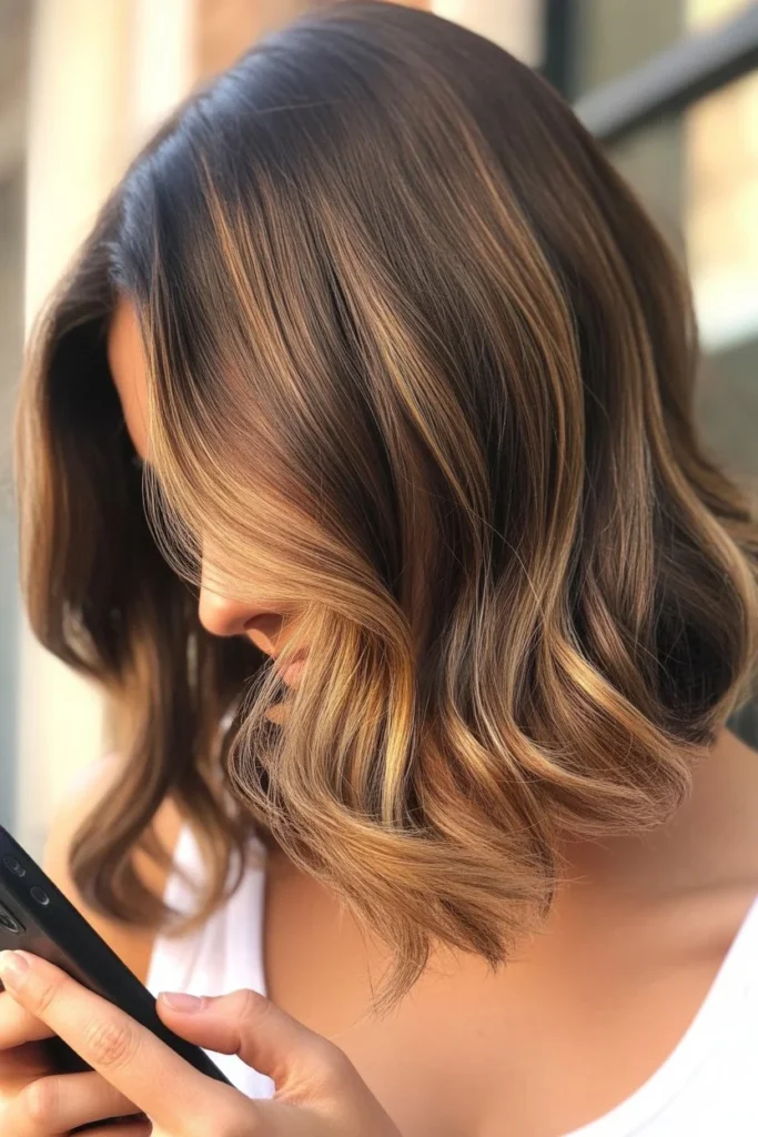 Balayage bob hair color