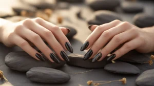 Black Almond Nail Ideas