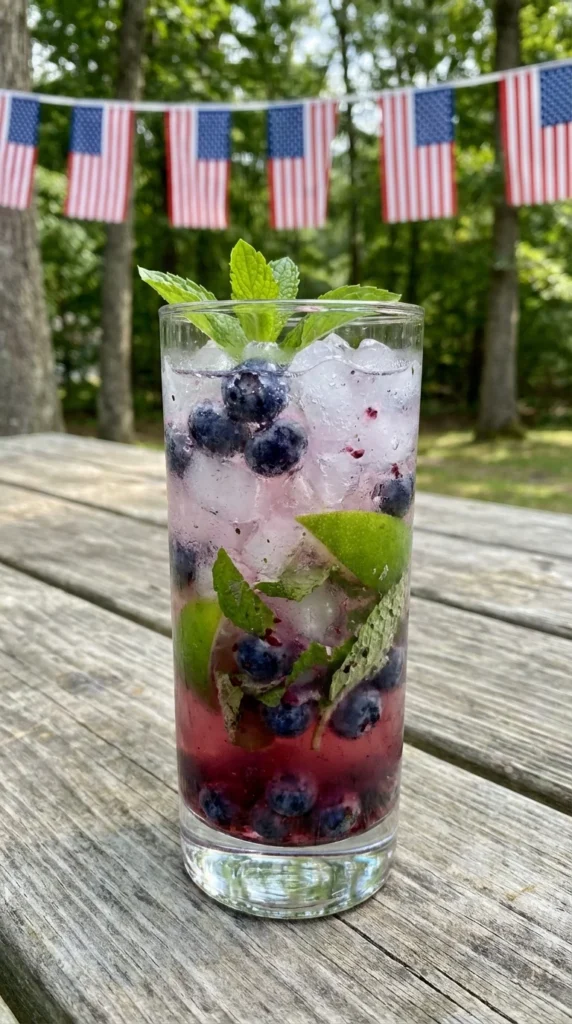 Blueberry mojito summer drink