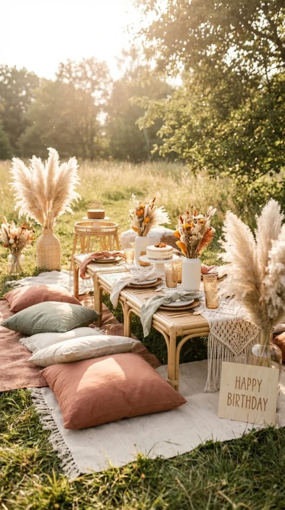 Boho Sweet 16 picnic party