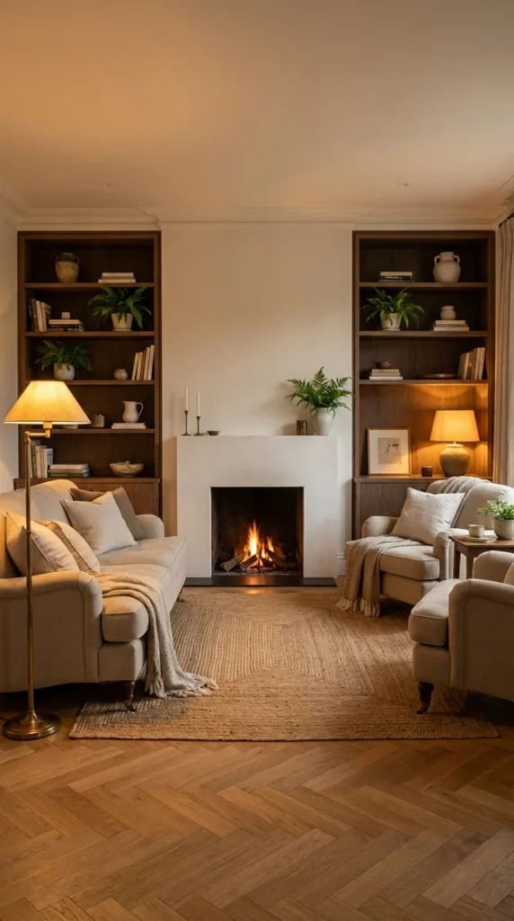 Built-in architectural features living room