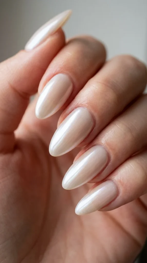 Chrome almond acrylic nails