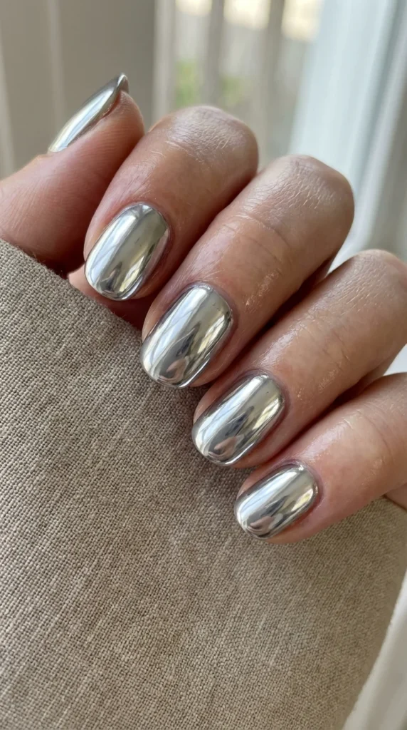 Chrome rounded nails