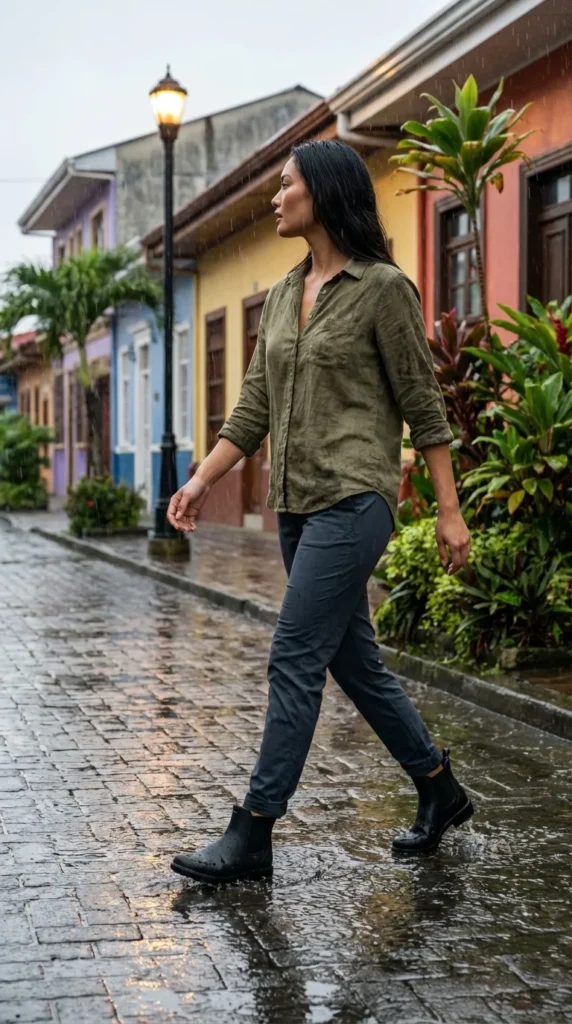 Costa Rica rainy season outfit linen