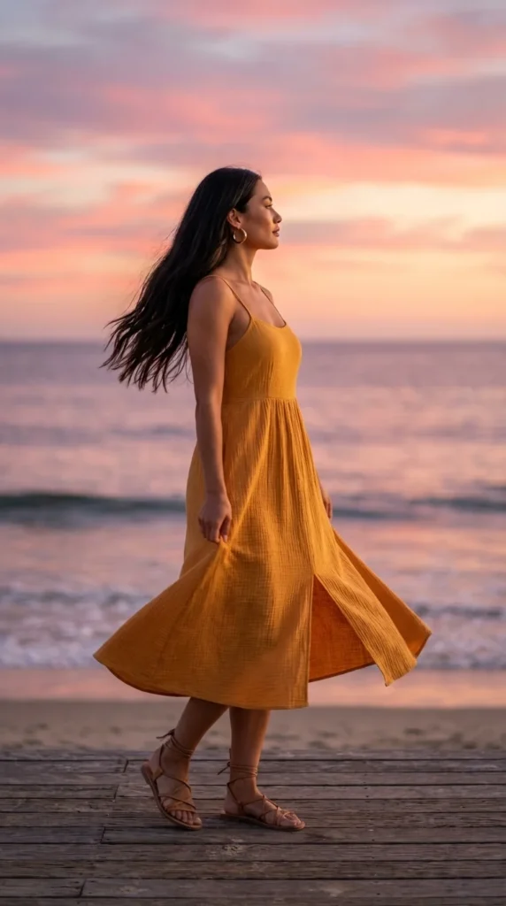 Costa Rica resort outfit sunset sundress