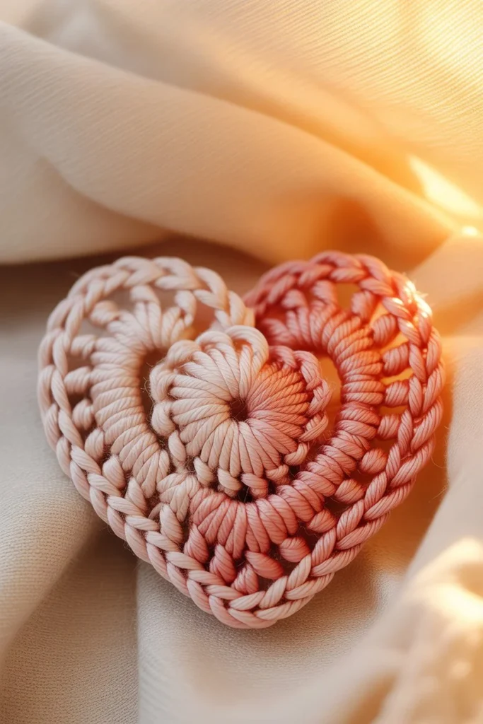Crochet heart friendship forever
