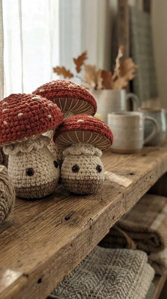 Crochet mushroom plushie cottagecore