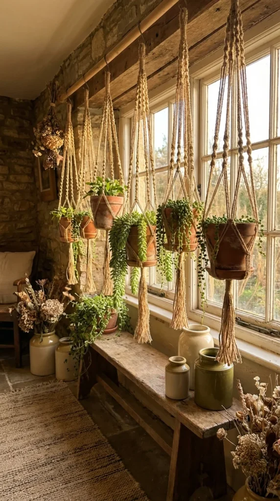 Crochet plant pot holder farmhouse