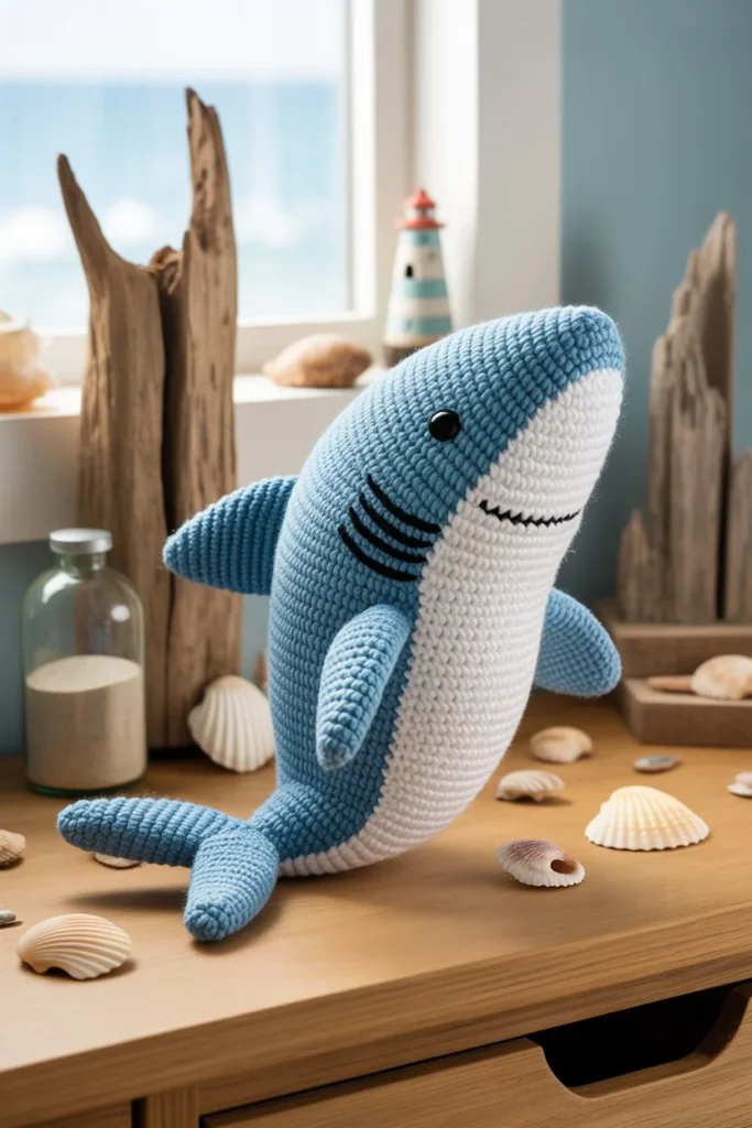 Crochet shark friendship gift