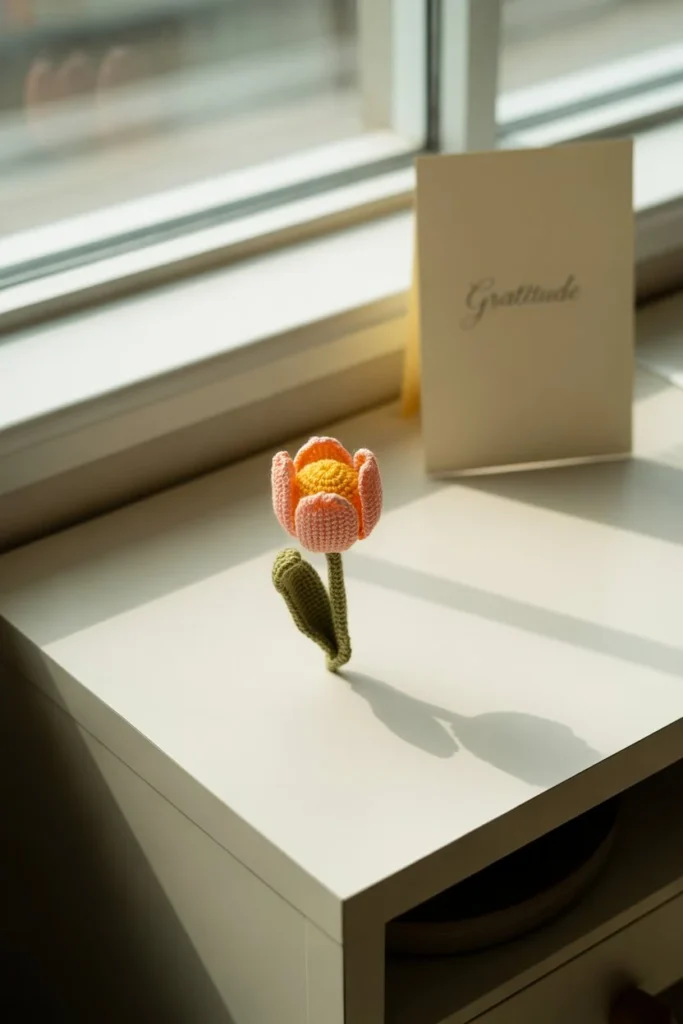 Crochet tulip friendship gift