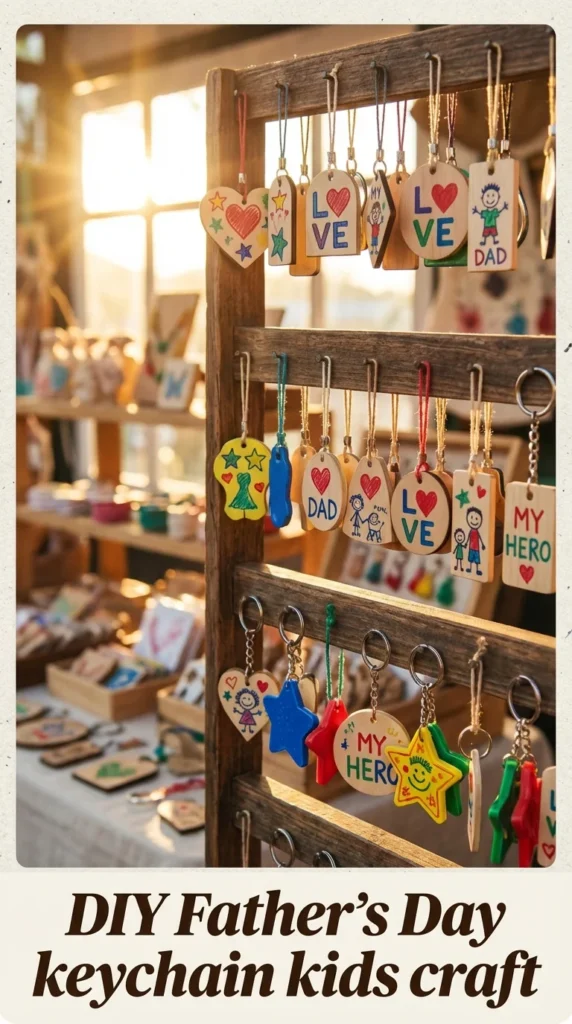 DIY Father's Day keychain kids craft