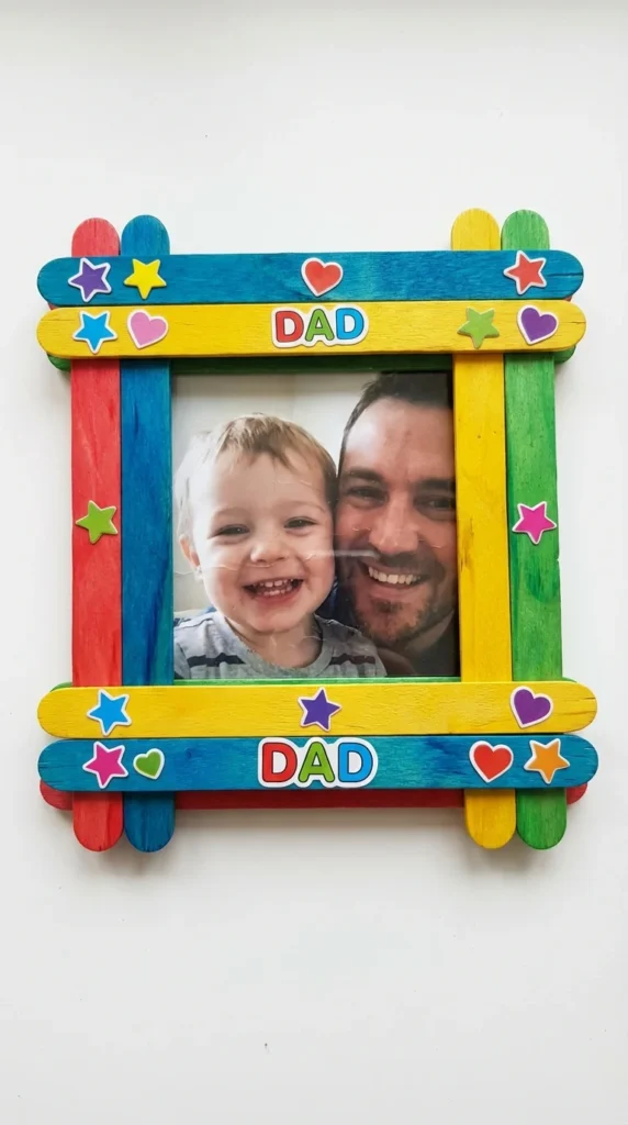 DIY Father's Day popsicle stick photo frame