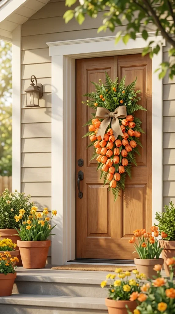 DIY carrot Easter wreath