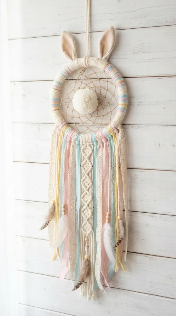 Easter bunny dream catcher kids craft
