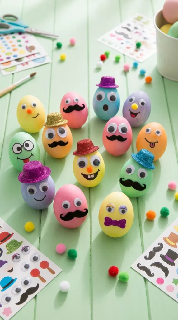 Easter sticker face egg kids craft