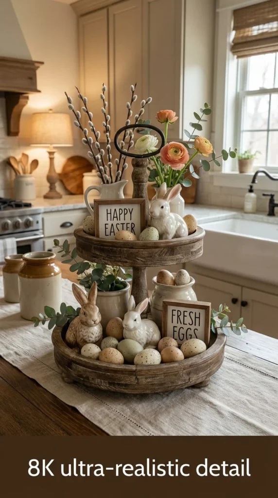 Easter tiered tray decor