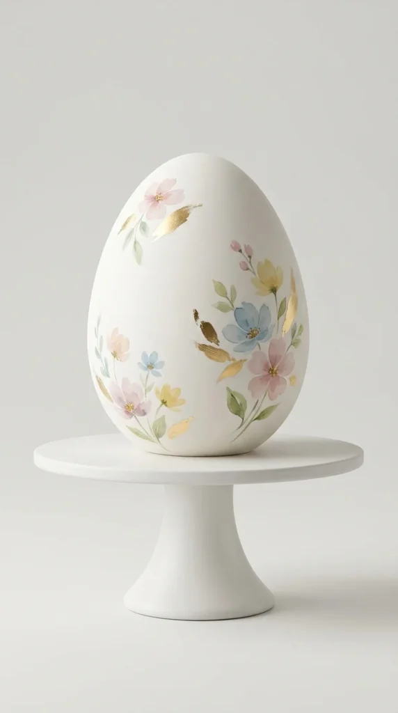 Egg-shaped Easter fondant cake