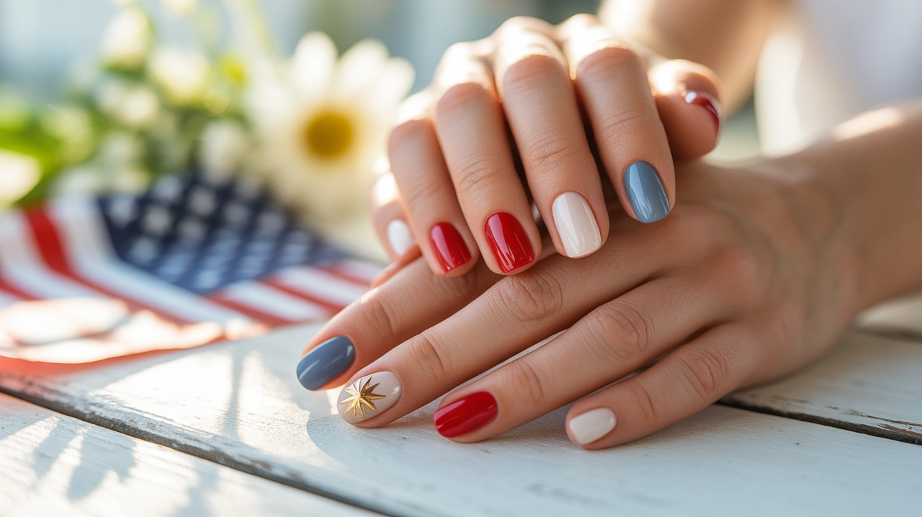 Elegant 4th of July Nail Designs