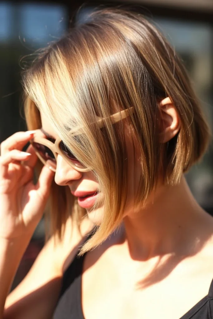 Face-framing highlights bob