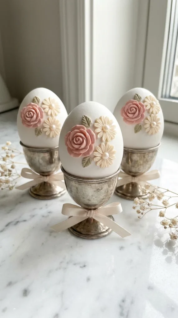 Floral sticker Easter eggs