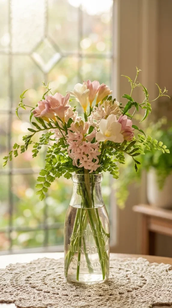 Fragrant spring freesia hyacinth bouquet