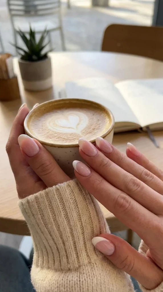 French tip rounded nails
