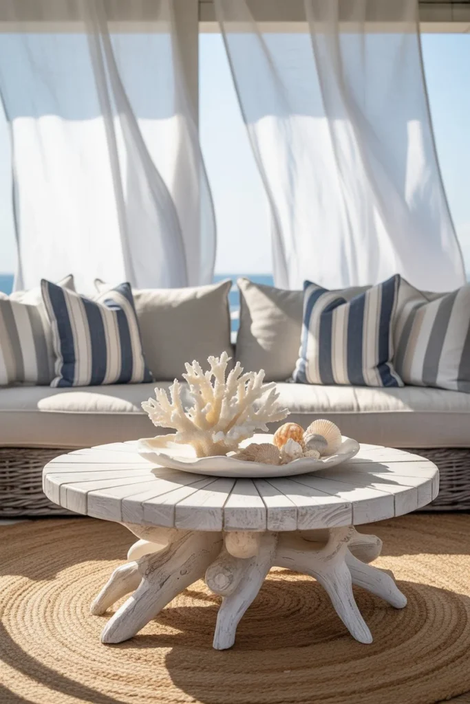 Gray couch coastal decor