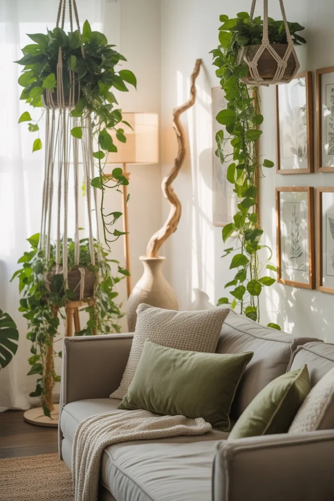 Gray couch sage green