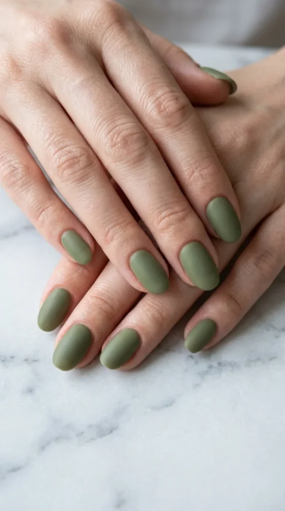 Green rounded nail ideas