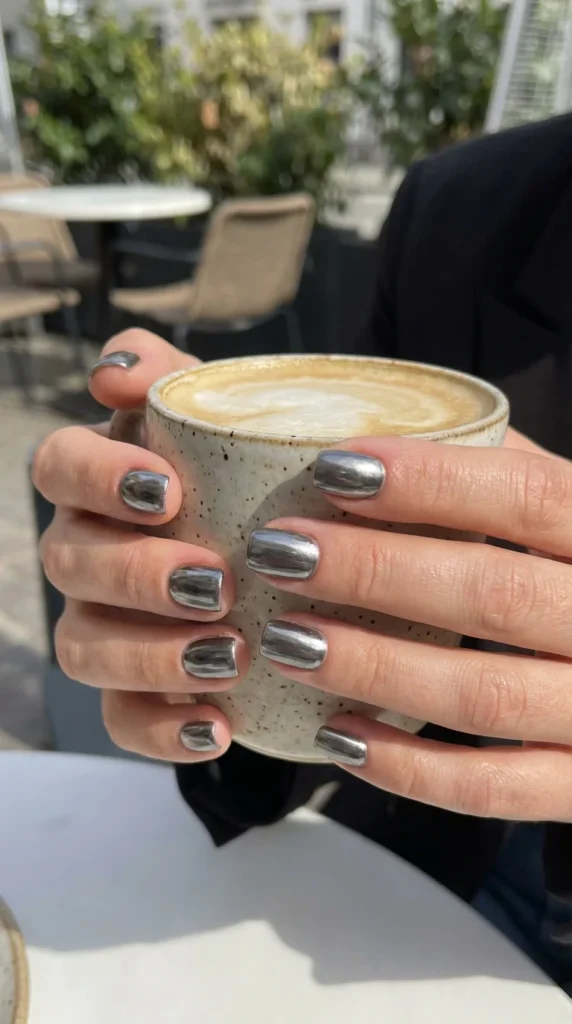 Gunmetal short square nails