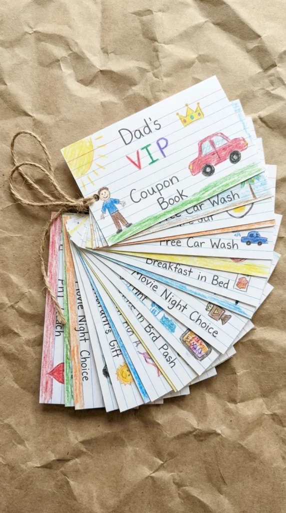 Handmade Father's Day coupon book kids