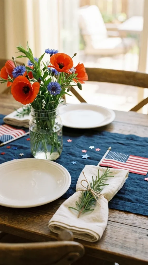 Independence Day table settings linen