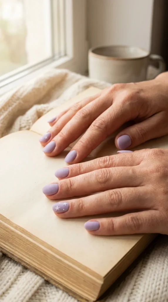 Lavender rounded nail ideas