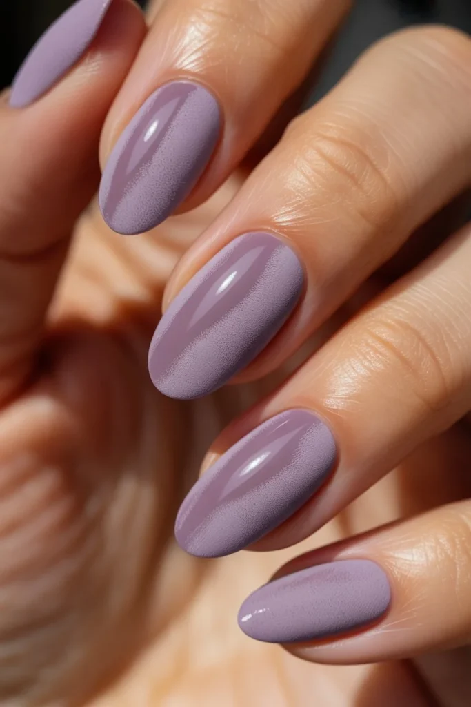 Lavender velvet cat eye almond nails
