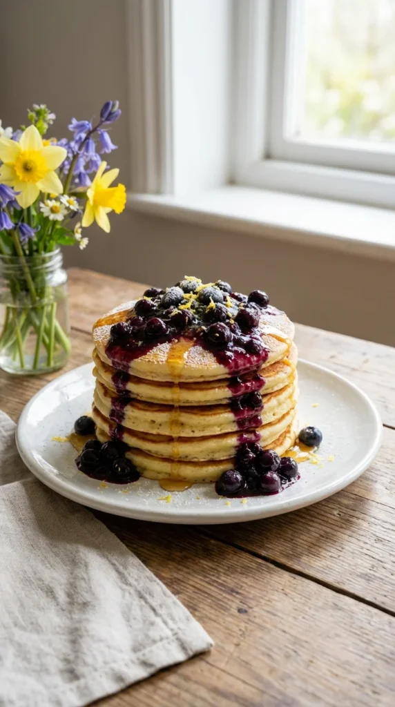 Lemon ricotta pancakes spring brunch