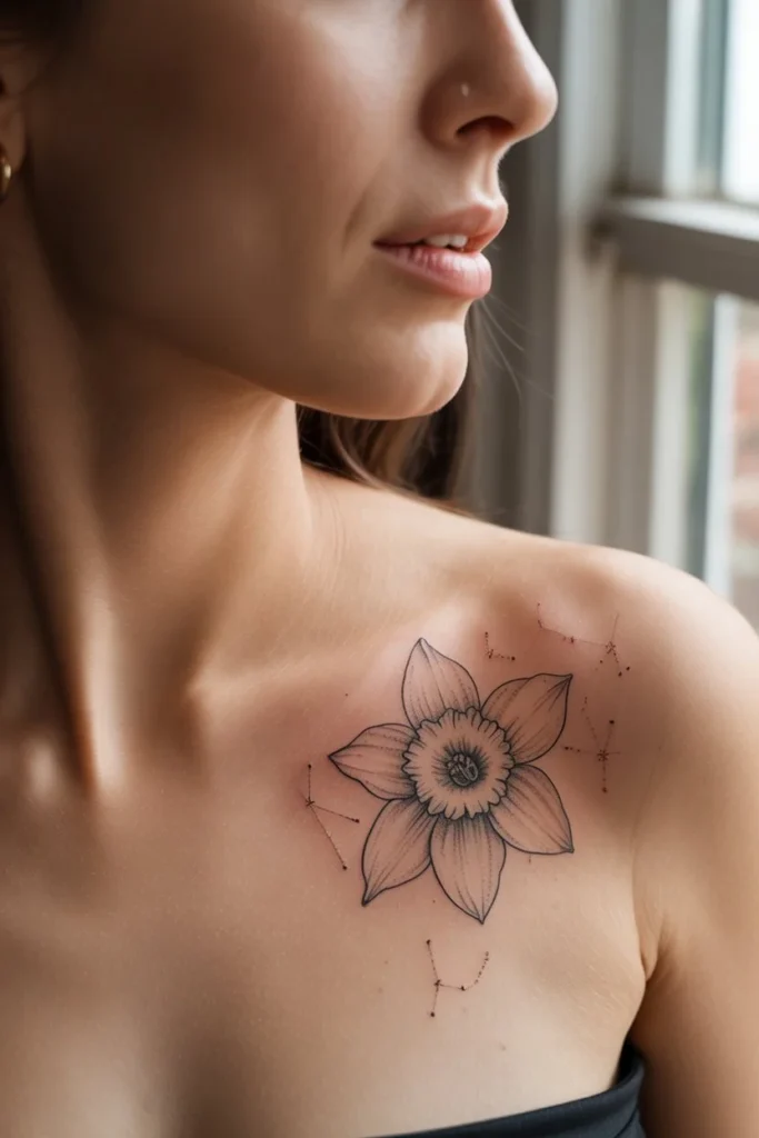 March birth flower tattoo
